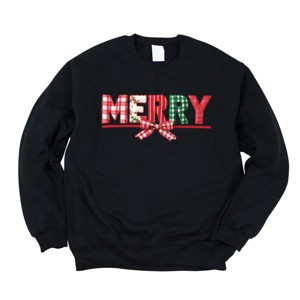 Merry Pattern Quilted Print - Women's Graphic Sweatshirt - 1 of 4