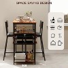 Jojoka Dining set for 2 ,Bistro Table with 2 Upholstered Chairs and Storage Shelves, Small Kitchen Table for Apartment, Home - 4 of 4