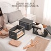 Aoibox Fabric Storage Bins with Lids Grey Collapsible Boxes with Clear Window Sturdy Handles Closet Organizers 3 Pack - 3 of 4