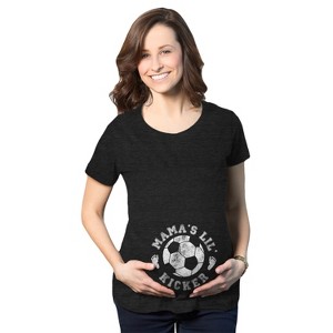 Maternity Mama's Little Kicker Tshirt Cute Soccer Pregnancy Tee - Crazy Dog Maternity T Shirt - 1 of 4