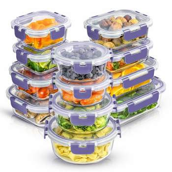 Lexi Home Durable Borosilicate Glass 4-piece Food Storage Container Set :  Target