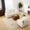 Square Faux Leather Ottoman with Storage, Footrest Stool Coffee Table for Living Room-Morden Fort - 3 of 4