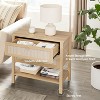 GAOMON 2PACK Rattan Night Stand Set, 26.8''W Boho Night Stand with 2 Rattan Drawers, Side Table with Open Storage Shelf,for Home - 2 of 4