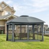Tangkula 12' x 10' Patio Heavy Duty Steel Gazebo Canopy Double Vented Outdoor Gray - 3 of 4