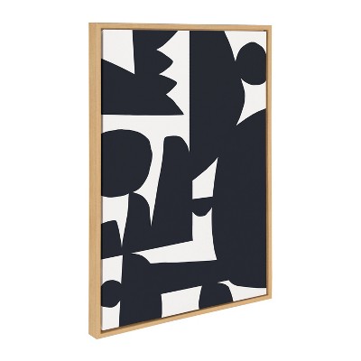 Quiet Jungle Abstract Canvas Print in Natural Frame