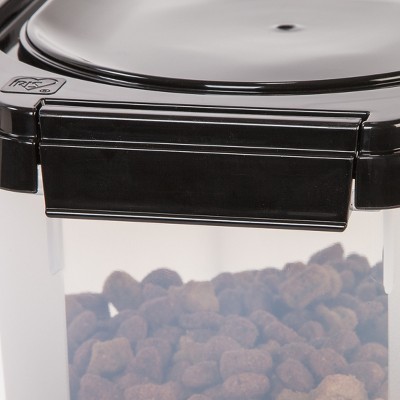 Clear and Black Airtight Plastic Pet Food Storage Container