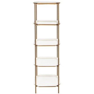 Sylvie 5 Tier Etagere - ETG3203 - White/Brass - Safavieh