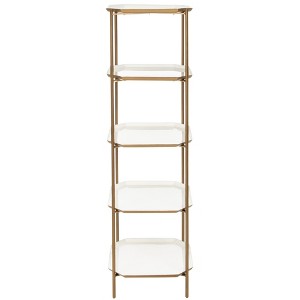 Sylvie 5 Tier Etagere - ETG3203 - White/Brass - Safavieh - 1 of 4