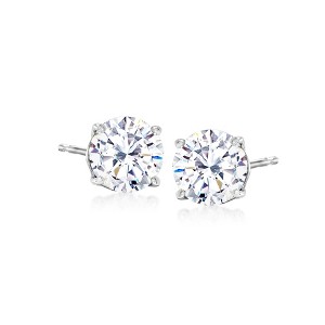 Ross-Simons 2.00 ct. t.w. CZ Stud Earrings in 14kt White Gold - 1 of 4