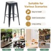 YOUNIKE Set of 4 Metal Bar Stools Backless Stackable Indoor-Outdoor Use Industrial Counter Height Bar Chairs - 3 of 4