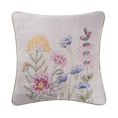 C&F Home 18" x 18" Floral Garden Embroidered Pillow