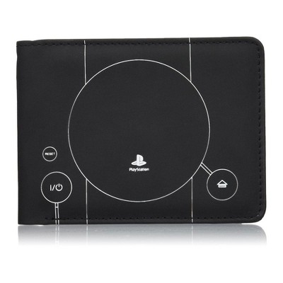 Rubber Road PlayStation PS1 Console Men's Bi-Fold Wallet Black