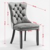 2 Pieces Black Tufted Solid Wood Contemporary Velvet Upholstered Dining Chair with Black Wood Legs and Nailhead Trim - 4 of 4