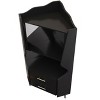 Homy Casa Modern Corner Bar Cabinet with Shelves and Drawers, for Dining or Living Room, Black - 4 of 4