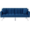 DOMETOUR 74 Inch Futon Sofa Bed Upholstered Sleeper, Adjustable Back Convertible Sofa Bed for Living Room Bedroom Furniture - 4 of 4