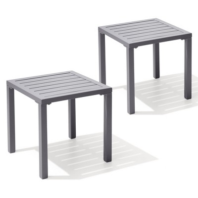 Crestlive Products Aluminum Outdoor Side Table Pool Lounge Chair Side Table Weather Resistant Small Square Coffee End Table