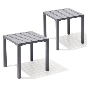 Crestlive Products Aluminum Outdoor Side Table Pool Lounge Chair Side Table Weather Resistant Small Square Coffee End Table - 1 of 4