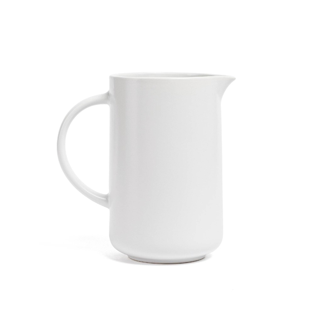 Photos - Glass over&back 42oz Coupe Stoneware Pitcher Semi-Matte White: Microwave & Dishwasher Safe, Hot/Cold Beverage Server