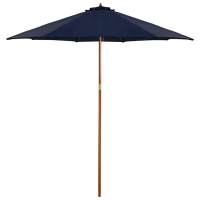 Northlight 9ft Outdoor Patio Market Umbrella with Wooden Pole, Navy Blue