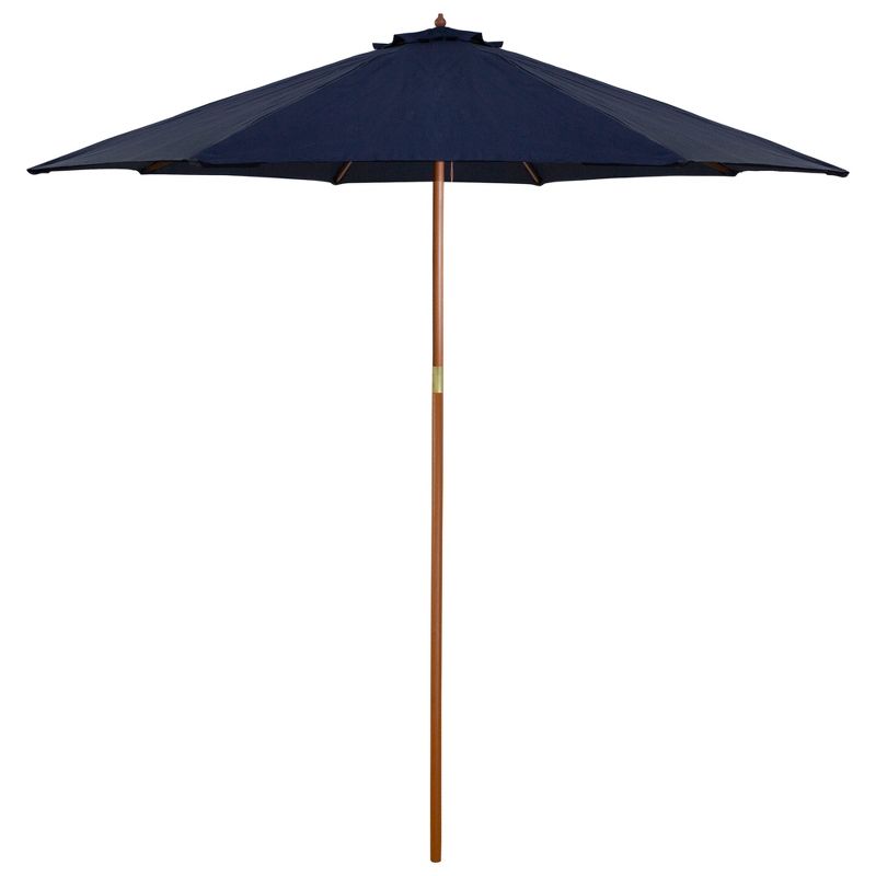 Northlight 9ft Outdoor Patio Market Umbrella with Wooden Pole, Navy Blue, 1 of 5