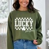 Simply Sage Market Women's Graphic Sweatshirt Lucky Season Checkered - 2 of 4
