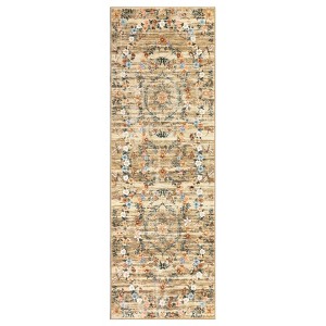 Washable Modern Floral Rugs for Living Room, Ultra Thin Soft Non Slip Bedroom Carpet, Indoor Farmhouse Floor Rug for Dining Room Kitchen - 1 of 4