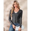 Women's Long Sleeve V-Neck Button Down Cardigan Knit Shrugs Sweater - 3 of 4