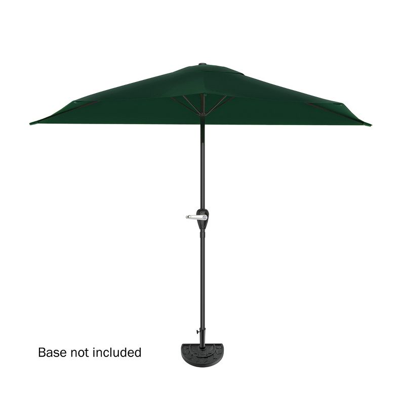 Half Round Patio Umbrella with Easy Crank – Compact 9ft Semicircle Outdoor Shade Canopy for Balcony, Porch, or Deck by Nature Spring (Hunter Green), 2 of 7