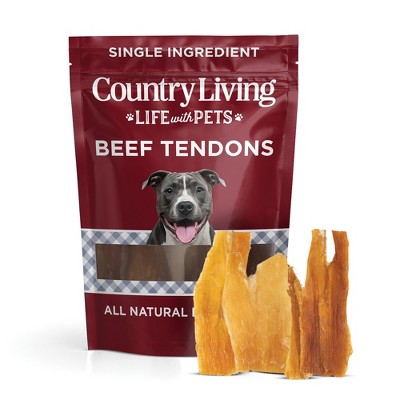 Country Living 4”-7” Beef Backstrap Tendon Dog Chews – 5 Count Bag