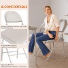 Padded Folding Chairs, PU Leather Upholstered, Soft Cushioned High Back, Metal Frame, Portable for Office, Party, Dining - 4 of 4