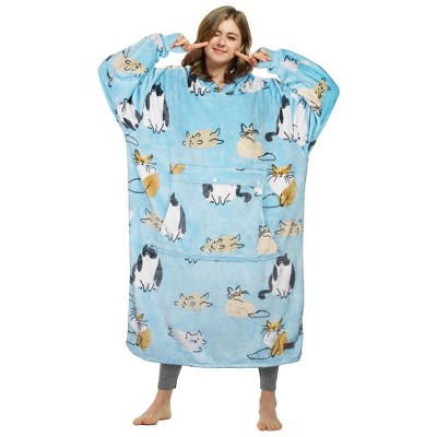 Catalonia Womens' Full Body Oversized Blanket Hoodie Sweatshirt, Extra Long Wearable Fleece Pullover, Gift for Women Wife Girlfriend