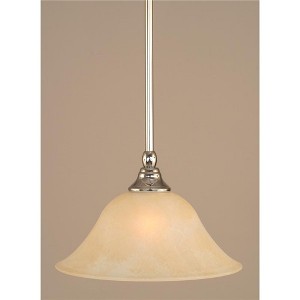 Toltec Lighting Any 1 - Light Pendant in  Chrome with 10" Amber Marble  Shade - 1 of 1