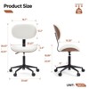 Bestier Bentwood Ergonomic Armless Home Office Desk Chair, Comfy Table Chair with Lumbar Support, PU Leather Height Adjustable Task Chair with Wheels - 4 of 4