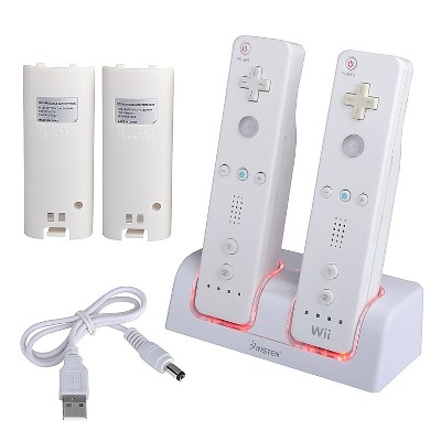 Insten Dual Remote Controller Charger Charging Dock Station 2 X Rechargeable Battery For Nintendo Wii Wii U White Target