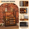 3-Tier Wine & Coffee Bar Cabinet with Storage Door, Liquor Cabinet with Wine Rack & Glass Holder for Kitchen, Dining Room, Living Room, Retro - 4 of 4