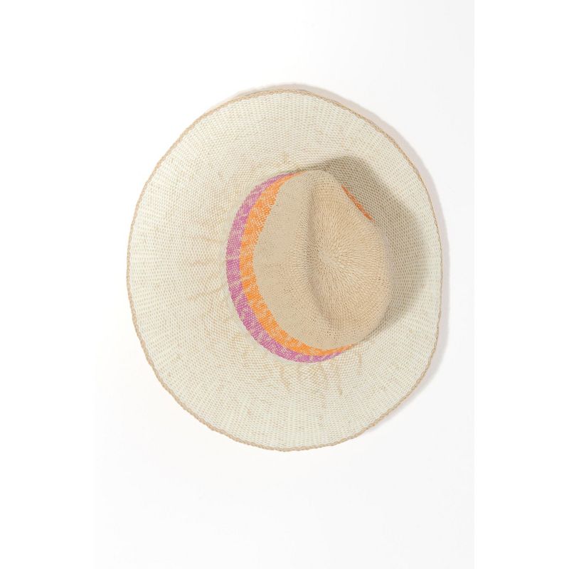 Shiraleah Natural Alannis Sun Hat with Pink and Orange Detail, 4 of 5