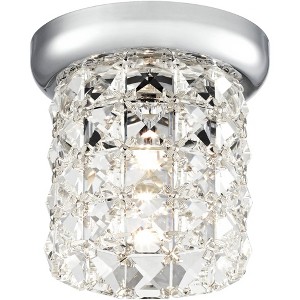 Vienna Full Spectrum Cesenna Modern Ceiling Light Flush Mount Fixture 4 3/4" Wide Chrome Studded Glass Crystal for Bedroom Kitchen Living Room Hallway - 1 of 4