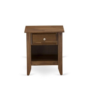 East West Furniture,Modern Nightstand Bedroom with 1 Wooden Drawer, Stable and Sturdy Constructed - 1 of 4