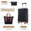 URECOVER Hardshell Luggage Sets 3 Piece Carry-on Suitcases with Wheels, TSA Lock for Men Women, Black Brown (20in) - 3 of 4