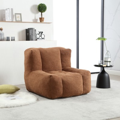 Airsurfer Fluffy Bean Bag Chair for Adults, Super Soft Lazy Sofa with Memory Foam and Ottoman, Comfy Modern Seating for Living Room