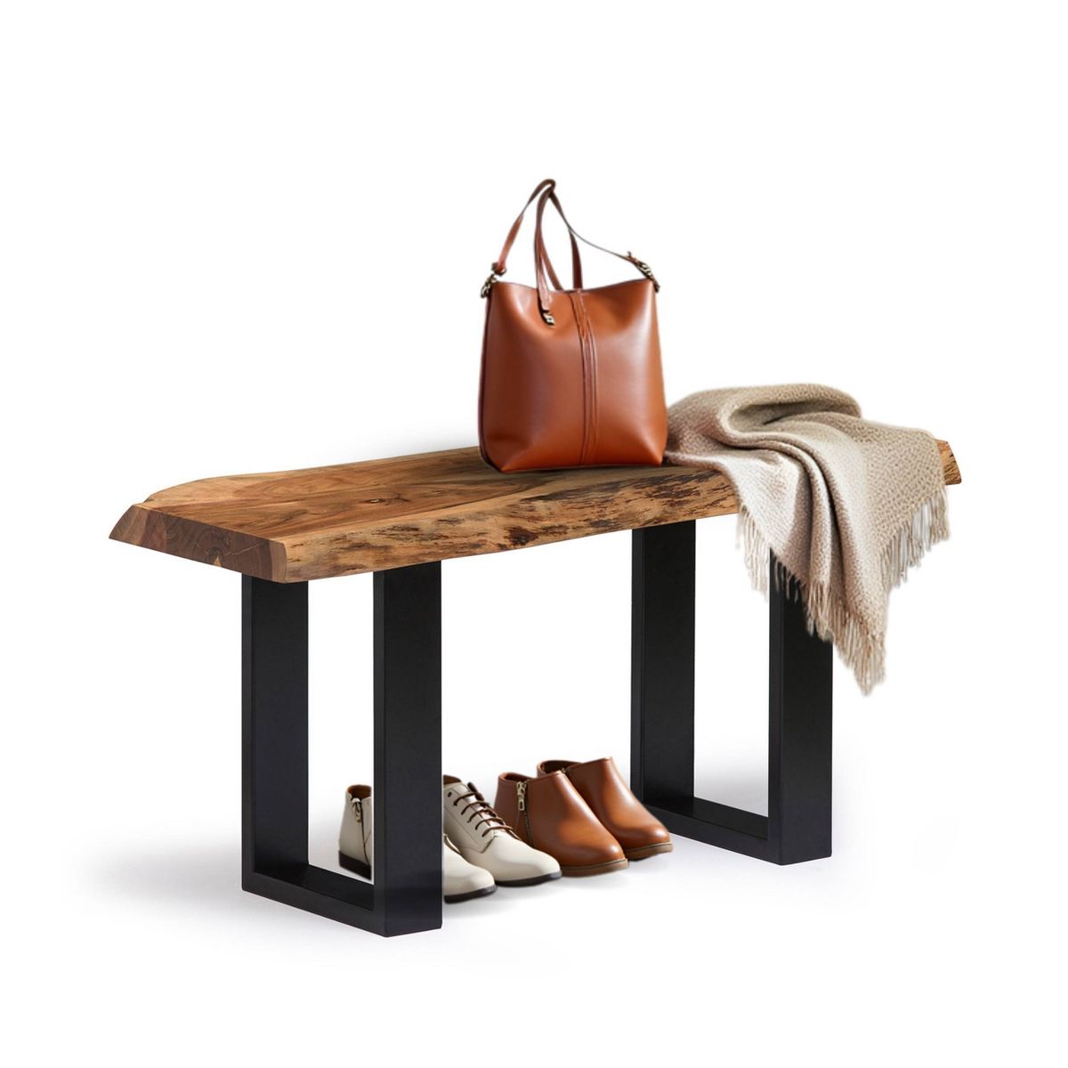 Alaterre Furniture Alpine Bench Natural Brown
