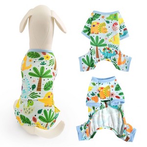 Paaaawaters Dog Jumpsuit Cute Animal Print Puppy Pajamas Soft Lightweight Post Surgery Recovery Pets Onesie - 1 of 4