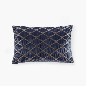 LIVN CO. Foxtail Stitch Velvet Oblong Decorative Pillow - 1 of 4