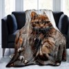 Lomsoe Running Cat Print Flannel Blanket - All Seasons Soft and Warm Throw Blanket for Bed, Napping, Camping, Travel, Office - 4 of 4