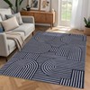 Washable Modern Large Living Room Rugs, Rainbow Print Soft Non Slip Bedroom Carpet, Low Pile Geometric Dining Room Rugs - 4 of 4