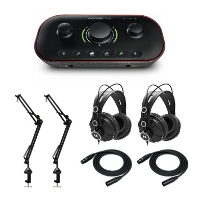 Focusrite Vocaster Two Podcast Bundle With Headphones, Mic Stands, And Cables