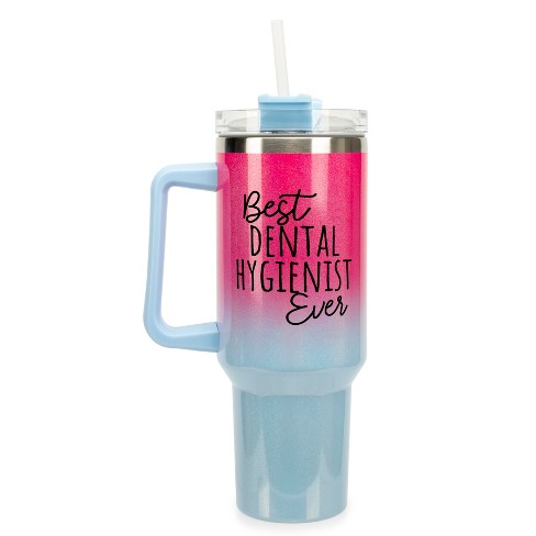 Elanze Designs Best Dental Hygienist Ever Career 40 oz. Stainless Steel, Large Water Bottle Coffee Mug, Spill & Leak Resistant, Thermal Travel Tumbler - image 1 of 1