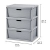 Wide 3 Drawer Cross-Weave Tower Cement - 3 of 4