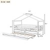 Twin Size Wooden House Bed with Twin Size Trundle, Children House Bed with Spacious Storage and Headboard, Bed with Wood Frame-Baofuwish - 4 of 4