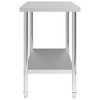 vidaXL Kitchen Work Table 39.4"x23.6"x33.5" Stainless Steel - 3 of 4